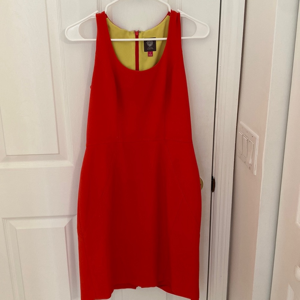 Vince Camuto Sleeveless Hot Pink Midi Dress